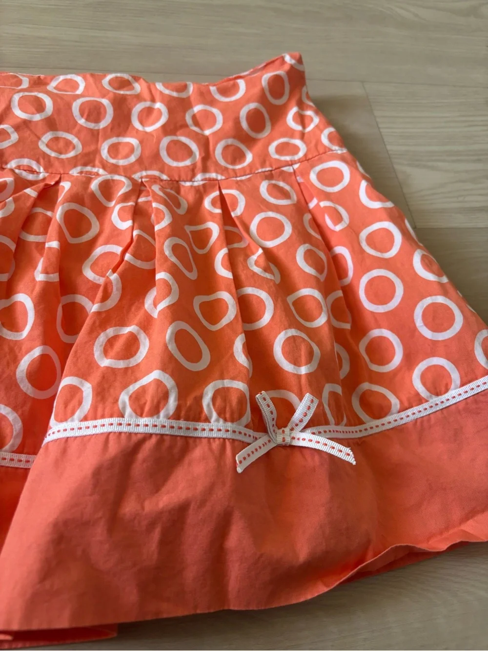 The Children's Place Coral Circle-Print Skater Skirt with White Trim